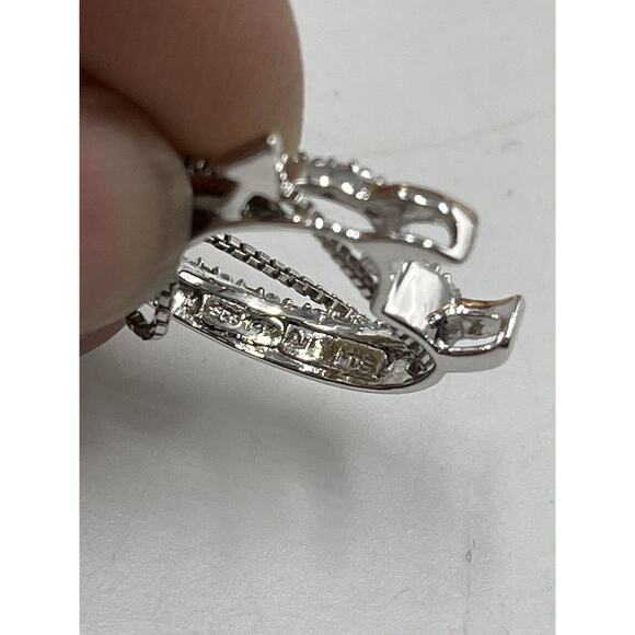 Sterling Silver 1/20 Ct Diamond Heart Devil Horns 14k Rose Gold Pendant Necklace - Picture 5 of 10